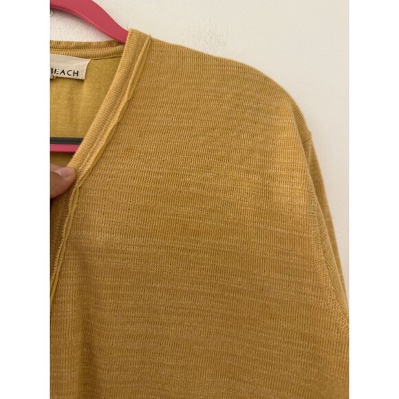 Free People Beach Women's Bicostal Open Front Duster Maxi Gold Cardigan Size SM - Picture 4 of 8